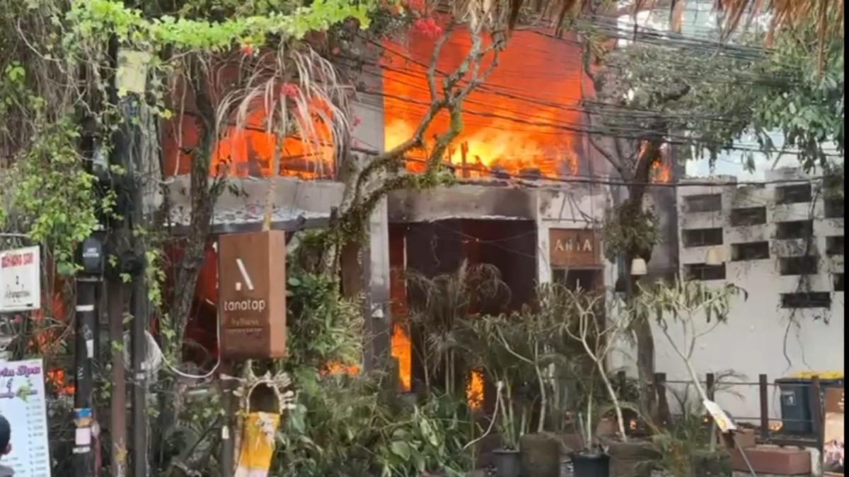 Restoran Tanatap di Monkey Forest Ubud Terbakar Hebat, Kerugian Ditaksir Miliaran Rupiah